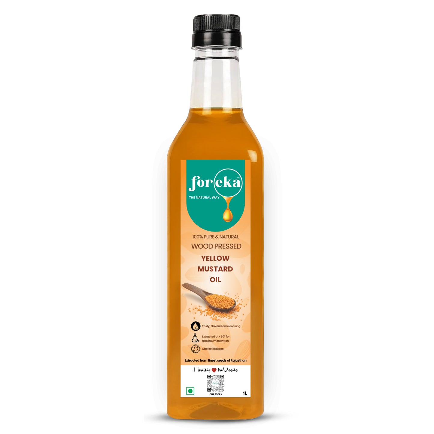 Foreka Wood Pressed Yellow Mustard Oil - 1L