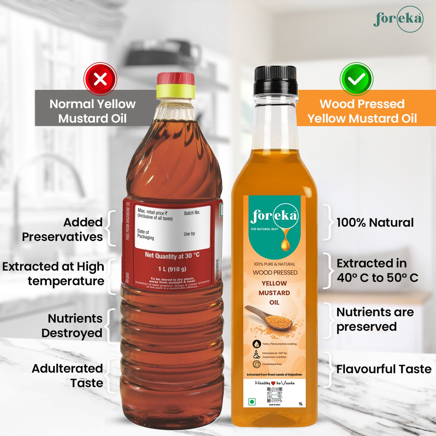 Foreka Wood Pressed Yellow Mustard Oil - 5L