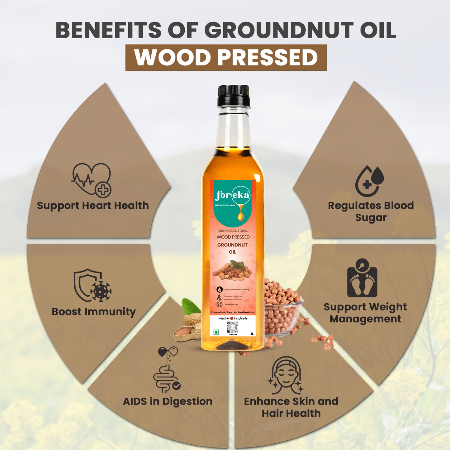 Foreka Wood Pressed Groundnut Oil - 5L