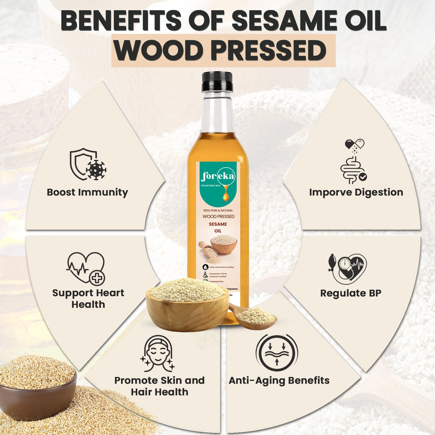 Foreka Wood Pressed Sesame Oil - 1L