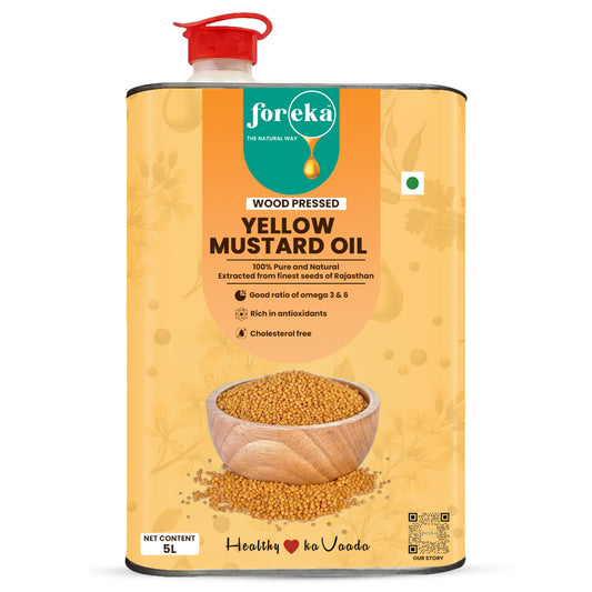 Foreka Wood Pressed Yellow Mustard Oil - 5L
