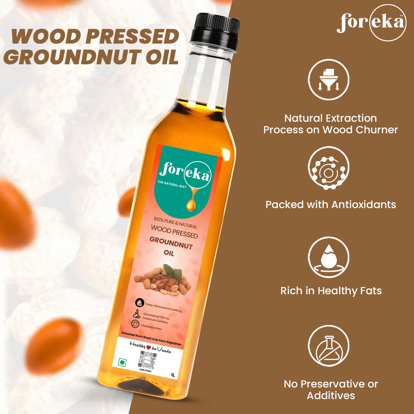 Foreka Wood Pressed Groundnut Oil - 5L