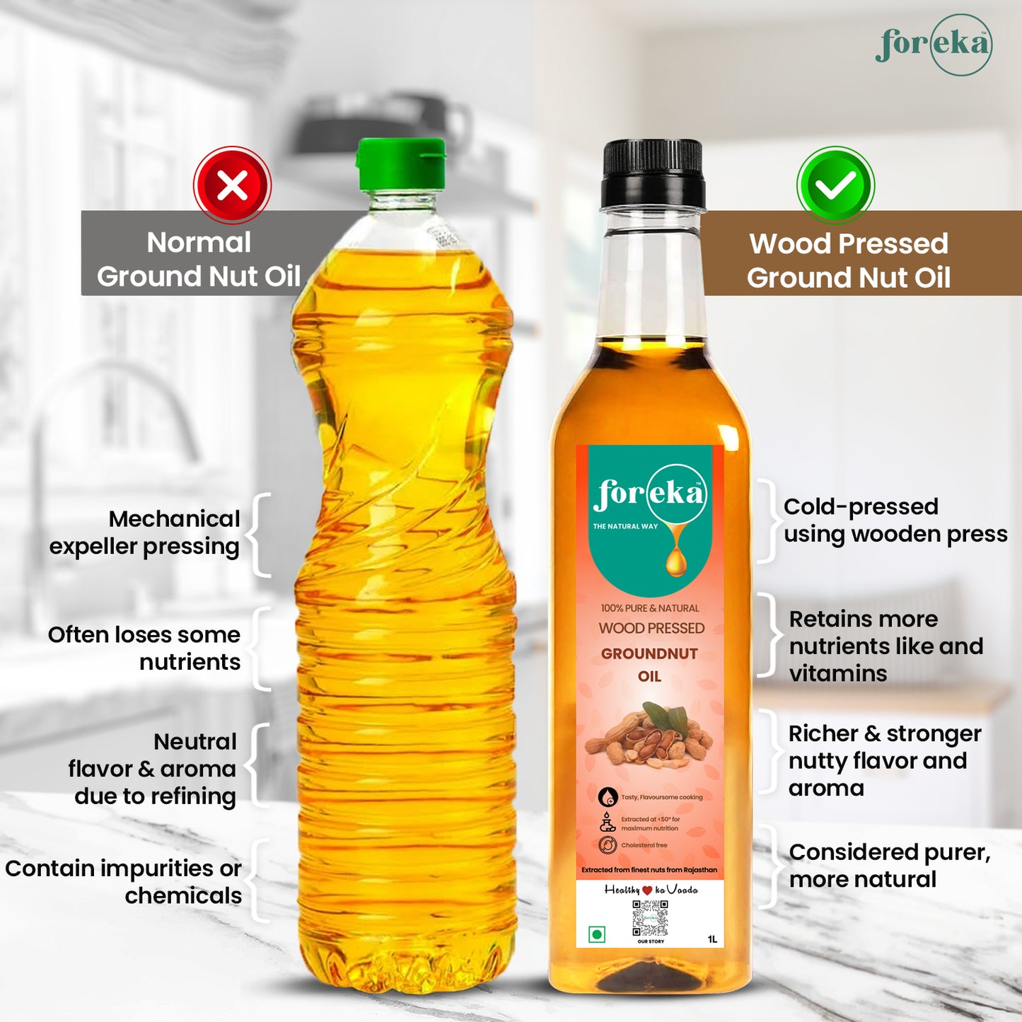 Foreka Wood Pressed Groundnut Oil - 5L
