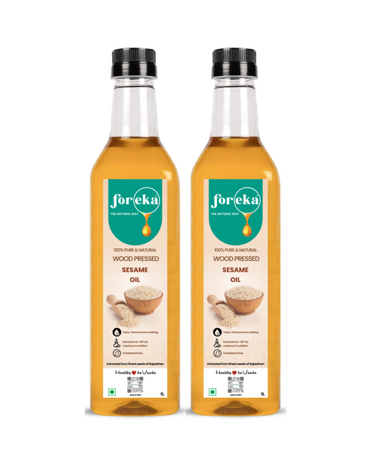 Foreka Wood Pressed Sesame Oil - 1L (Pack of 2)