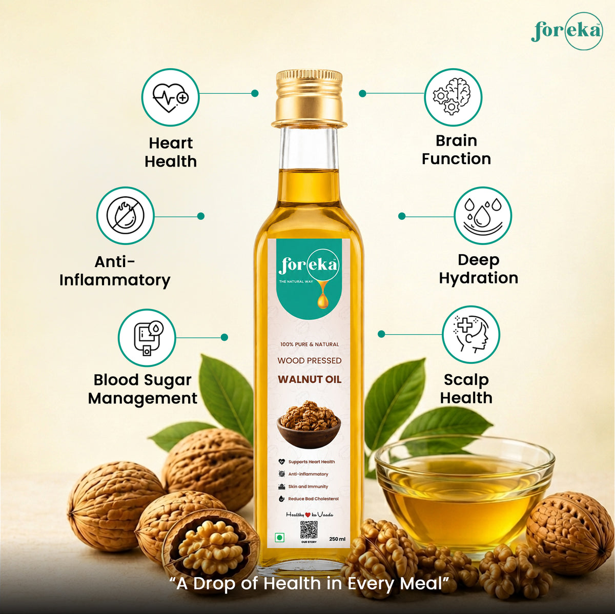 Foreka Wood Pressed Walnut Oil - 100ML