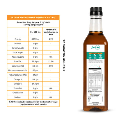 Foreka Wood Pressed Black Mustard Oil 1L (Pack of 2)