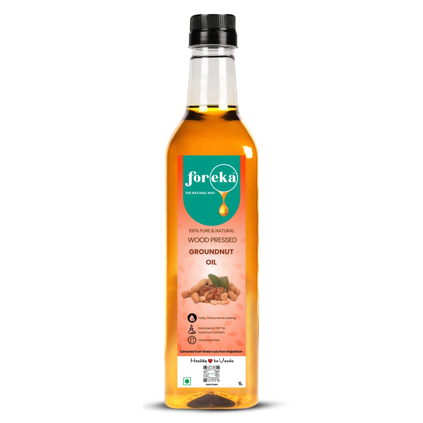 Foreka Wood Pressed Groundnut Oil - 1L