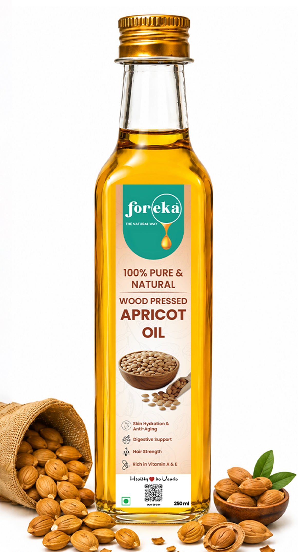 Foreka Wood Pressed Apricot Oil - 250ML