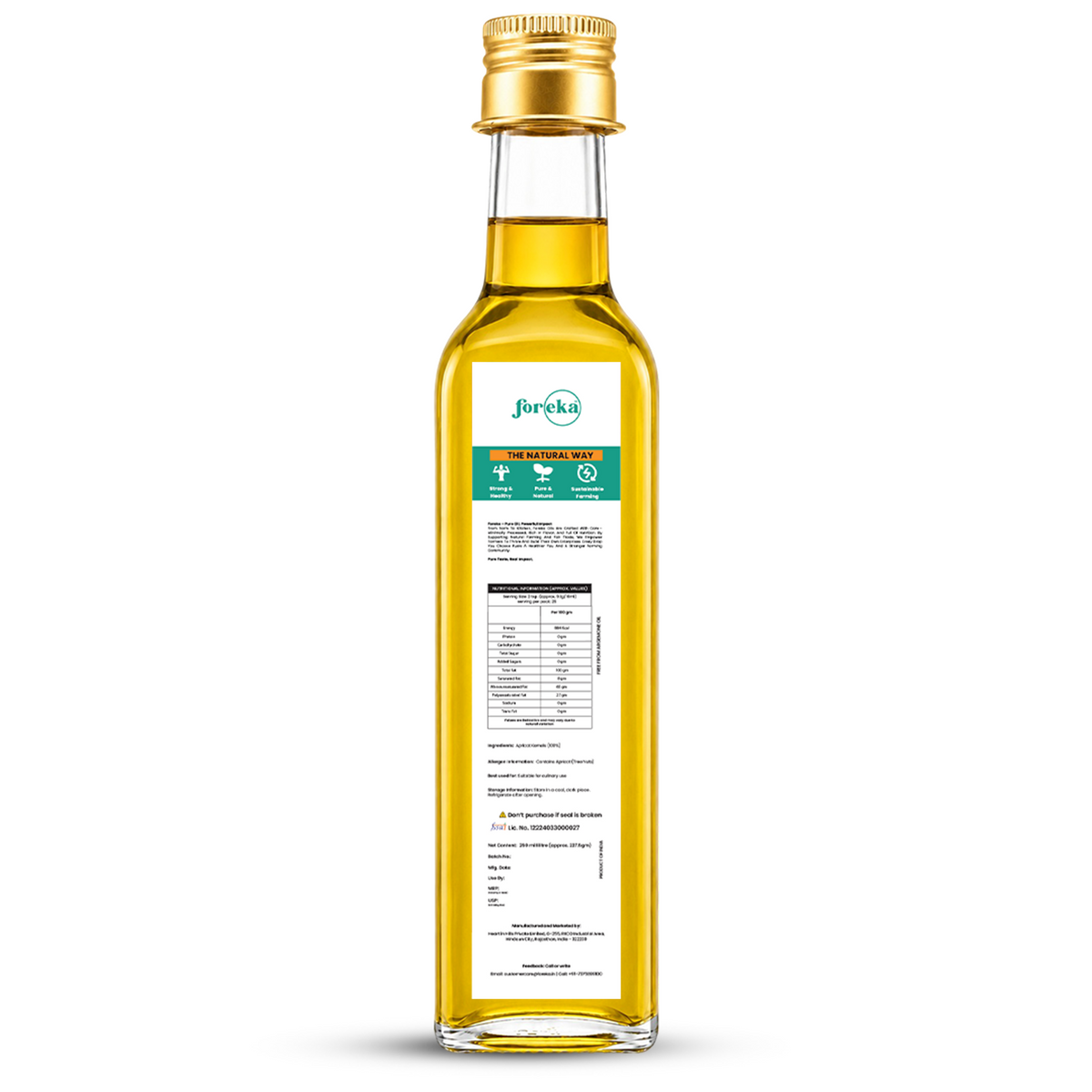 Foreka Wood Pressed Apricot Oil - 250ML