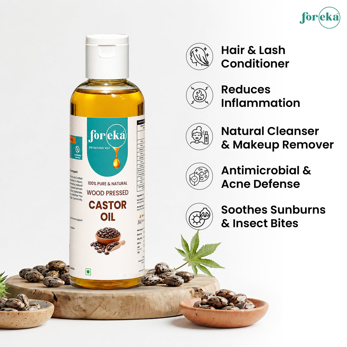 Foreka Wood Pressed Castor Oil - 100ML