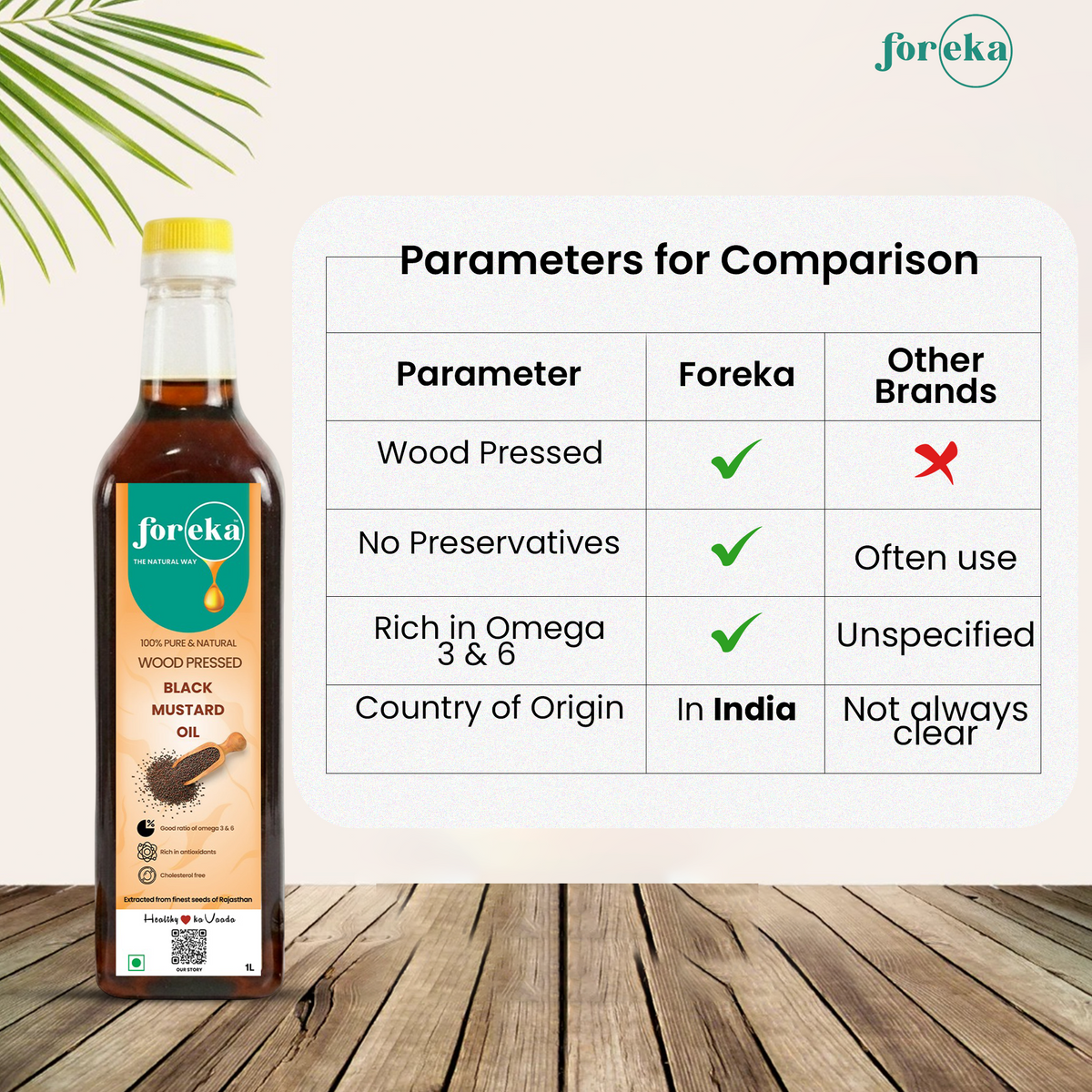 Foreka Wood Pressed Groundnut Oil - 500ML