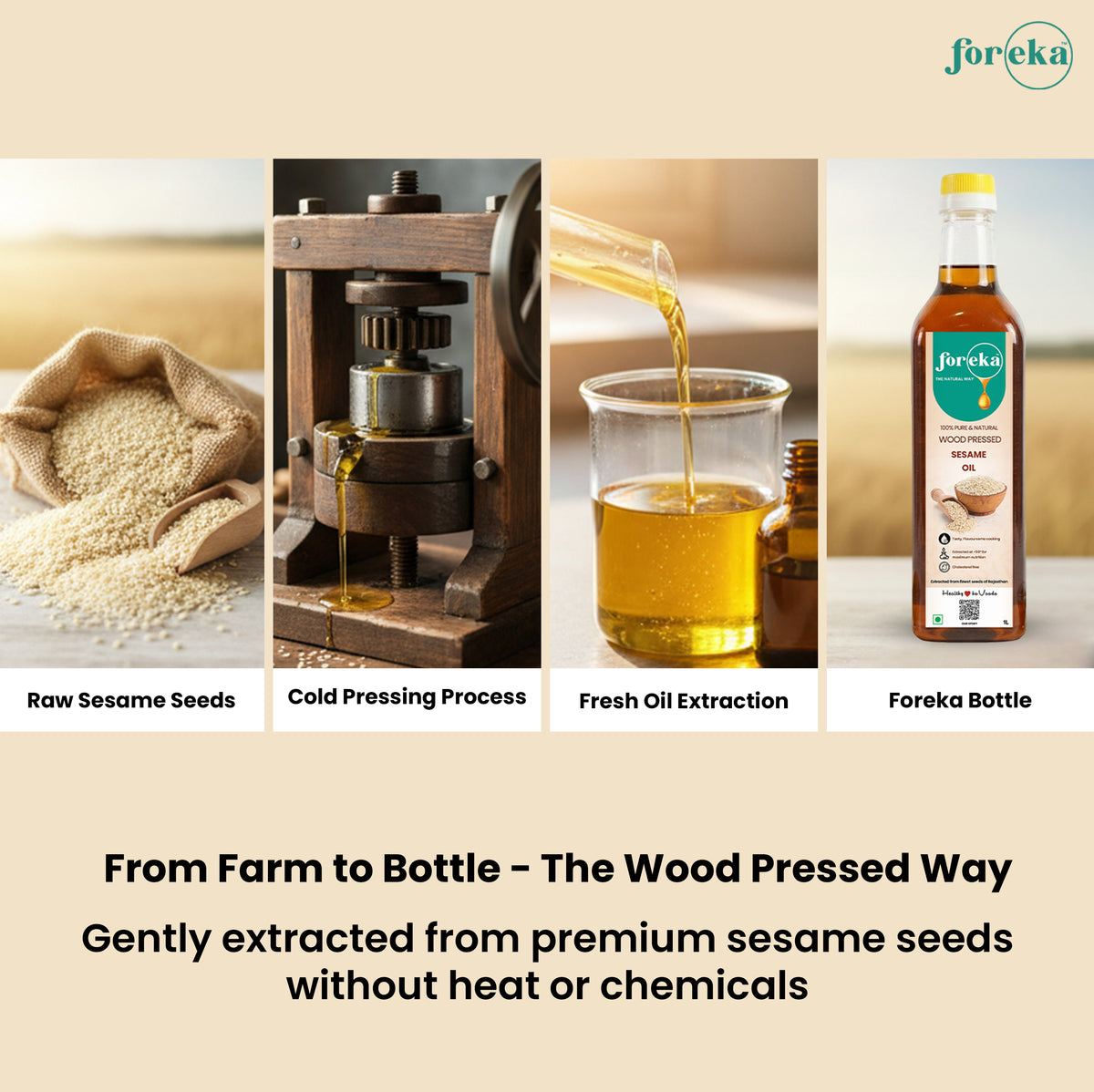 Foreka Wood Pressed Sesame Oil - 500ML