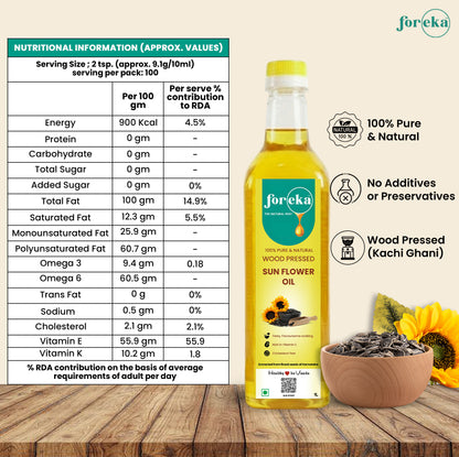 Foreka Wood Pressed Sunflower Oil - 1L