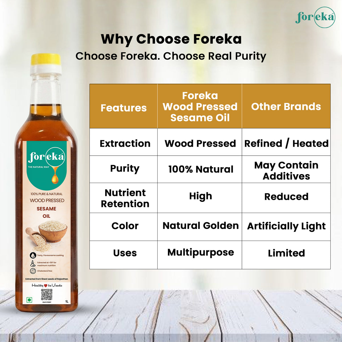 Foreka Wood Pressed Sesame Oil - 500ML