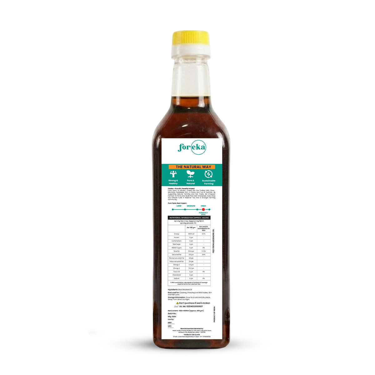 Foreka Wood Pressed Black Mustard Oil - 500ML