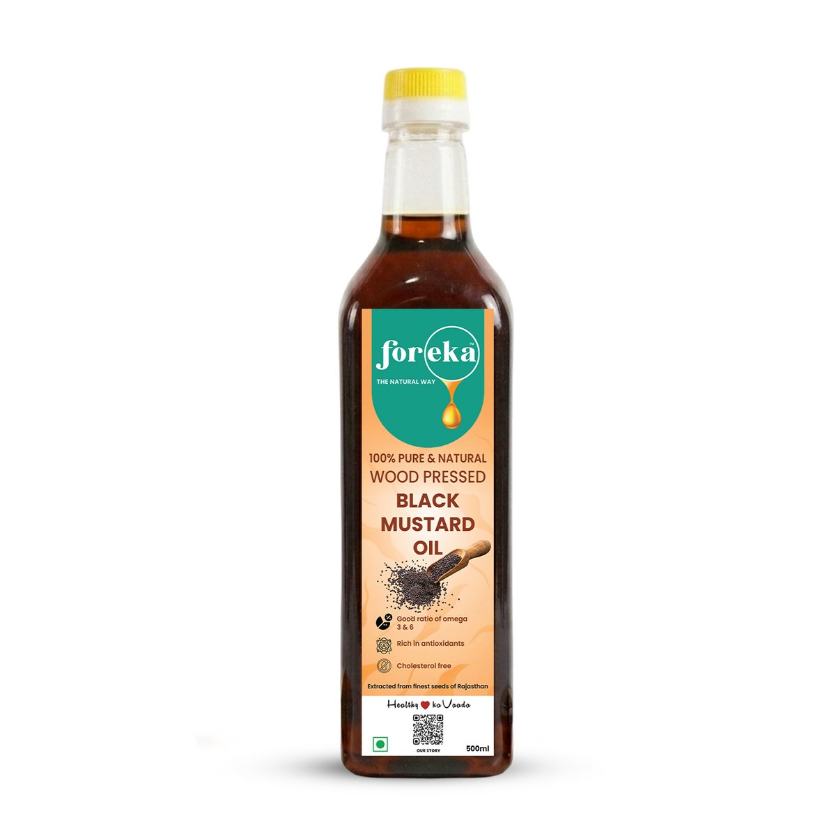 Foreka Wood Pressed Black Mustard Oil - 500ML