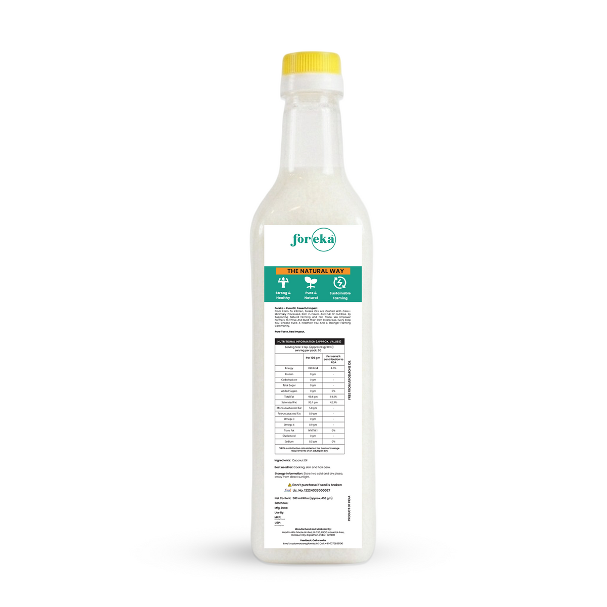 Foreka Wood Pressed Coconut Oil - 500ML