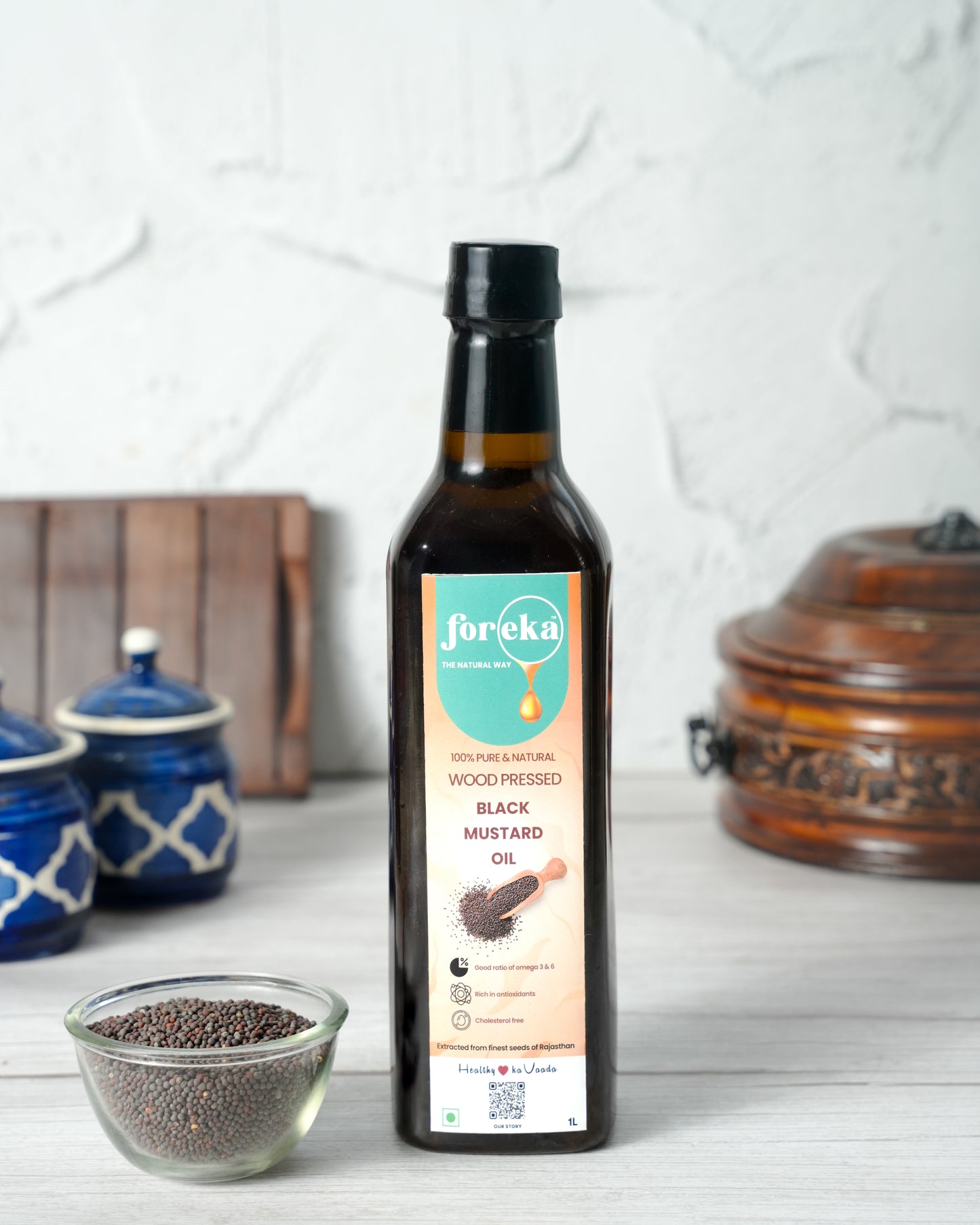 Foreka Wood Pressed Black Mustard Oil - 1L