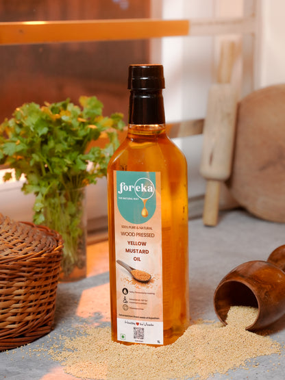 Foreka Wood Pressed Yellow Mustard Oil - 1L