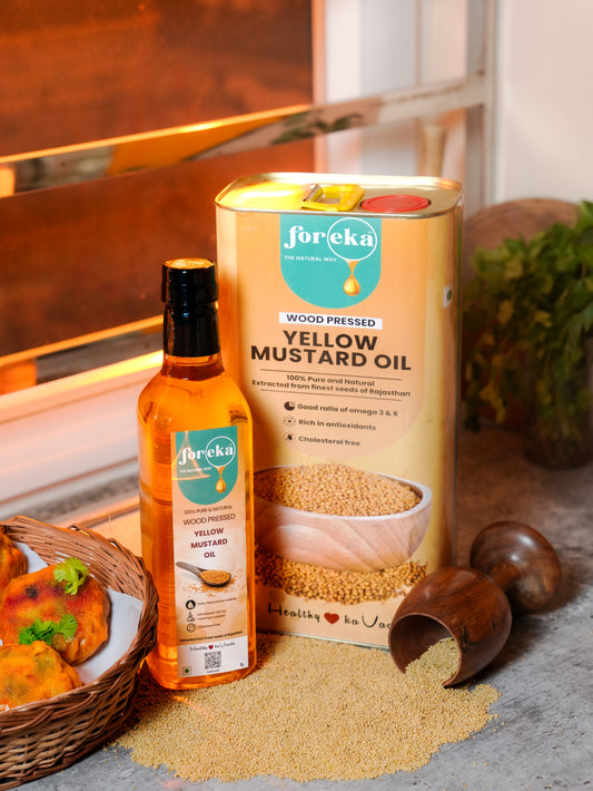 Foreka Wood Pressed Yellow Mustard Oil - 5L