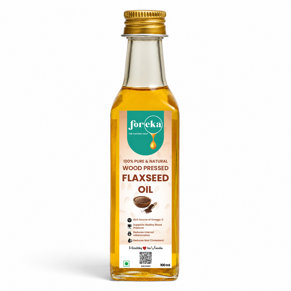 Foreka Wood Pressed Flaxseed Oil - 100ML