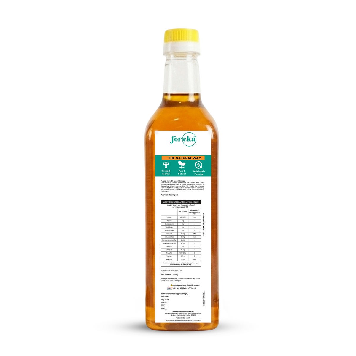 Foreka Wood Pressed Groundnut Oil - 1L