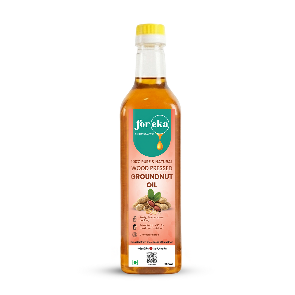 Foreka Wood Pressed Groundnut Oil - 500ML