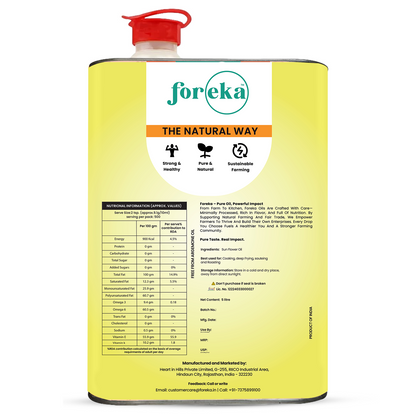 Foreka Wood Pressed Sunflower Oil - 5L