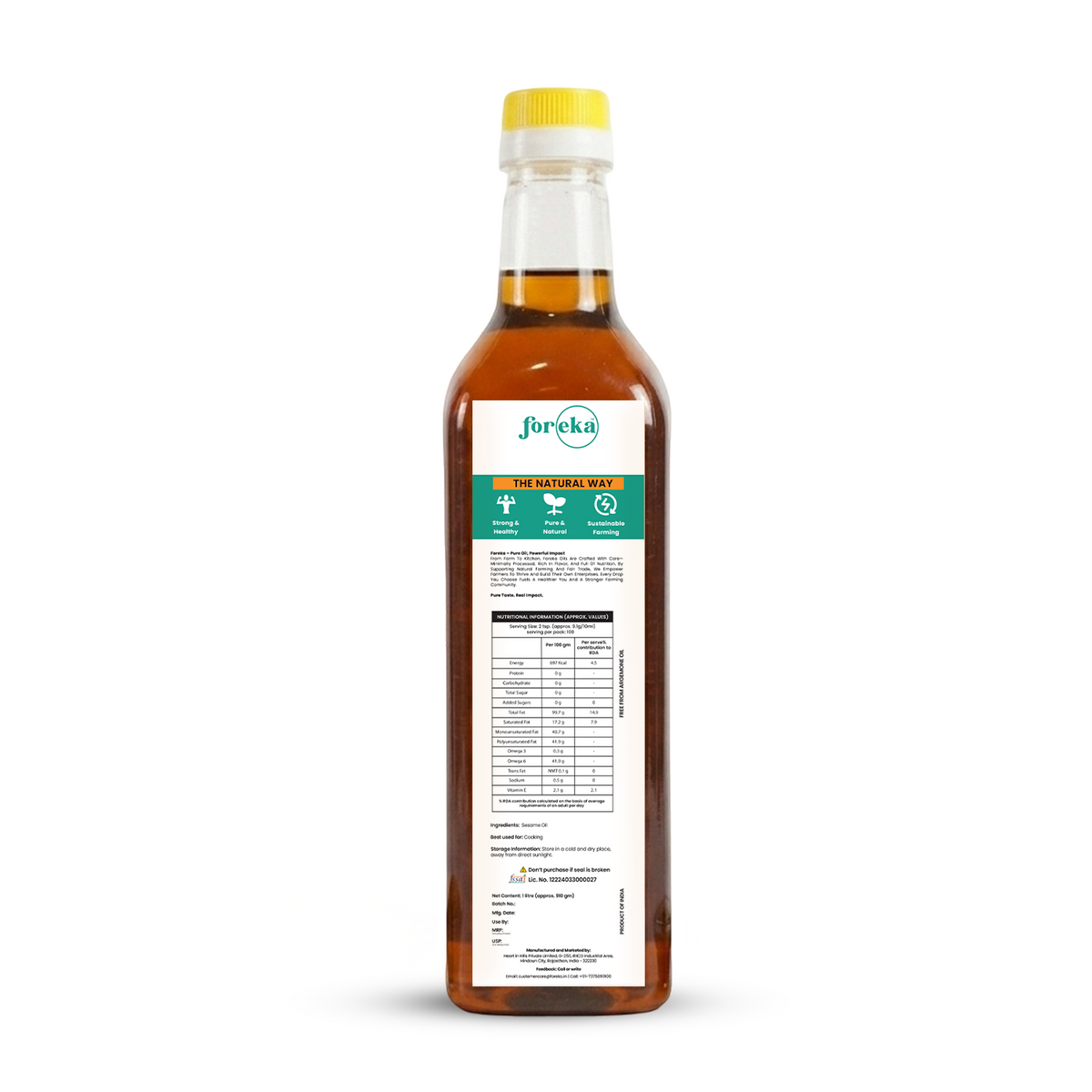 Foreka Wood Pressed Sesame Oil - 1L