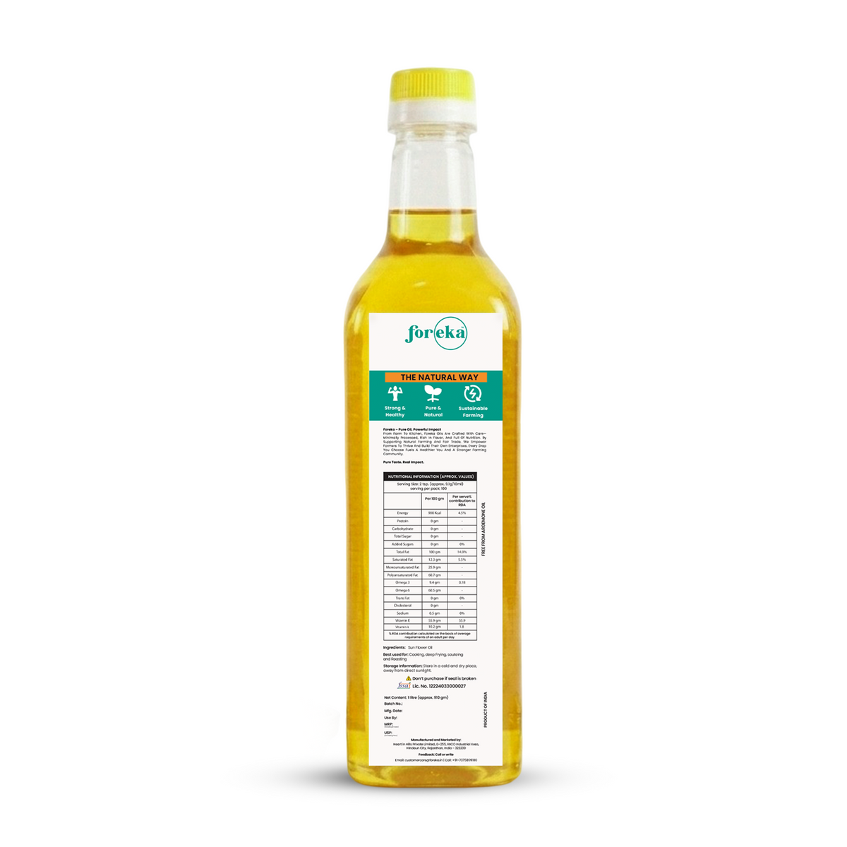 Foreka Wood Pressed Sunflower Oil - 1L
