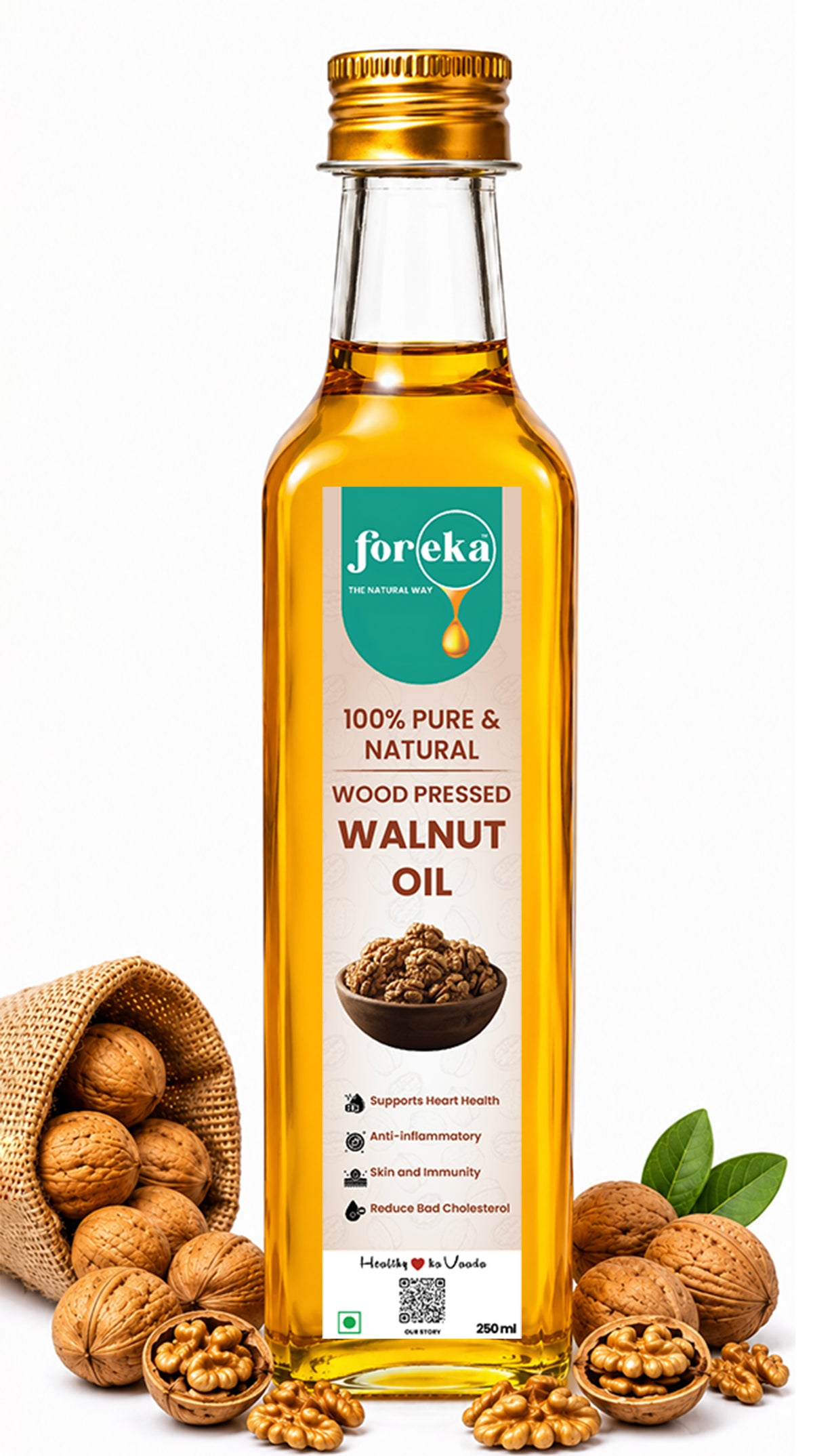 Foreka Wood Pressed Walnut Oil - 100ML
